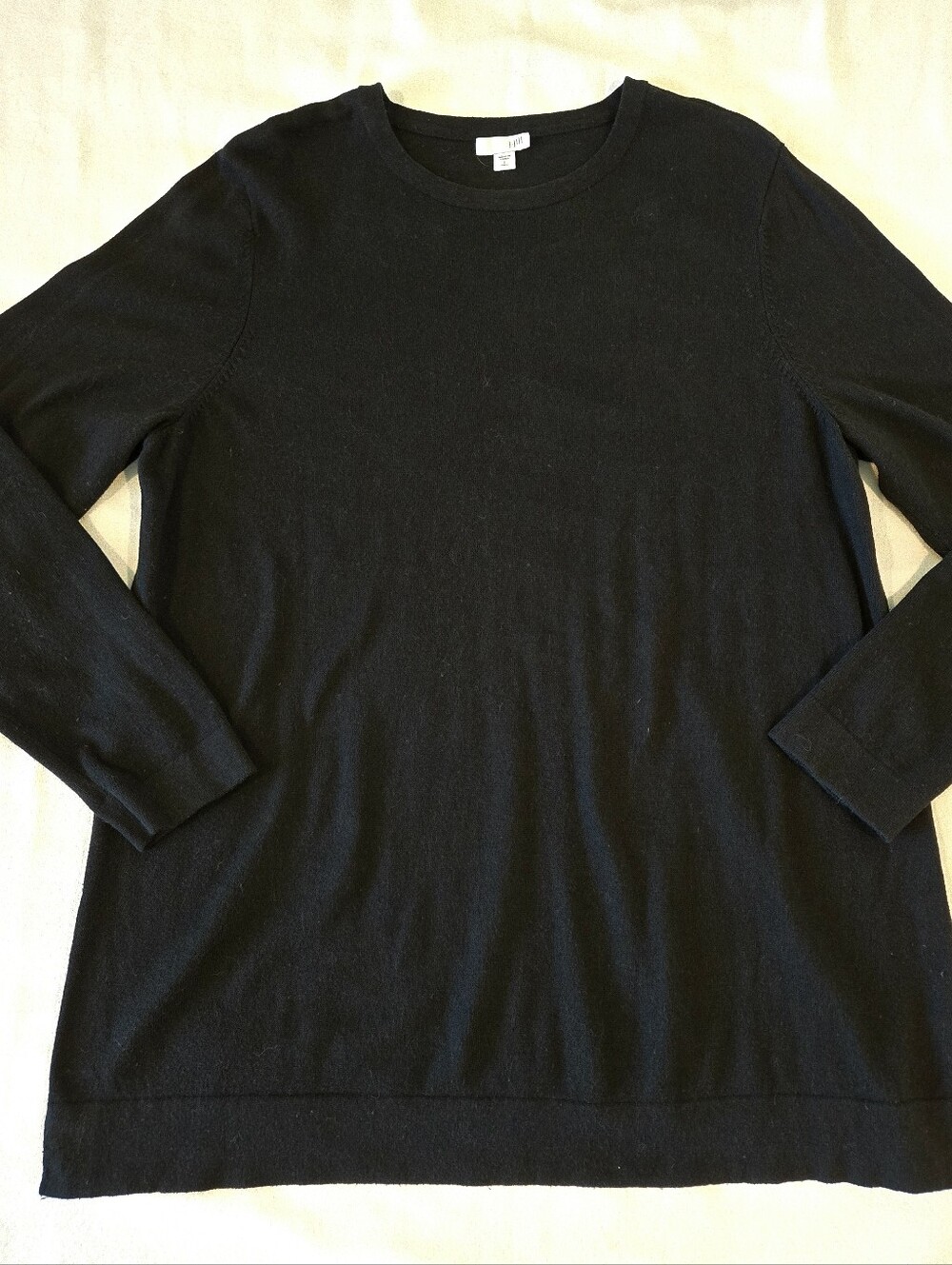 J Jill Tunic Sweater Large Tall In Black Cotton Viscose Nylon